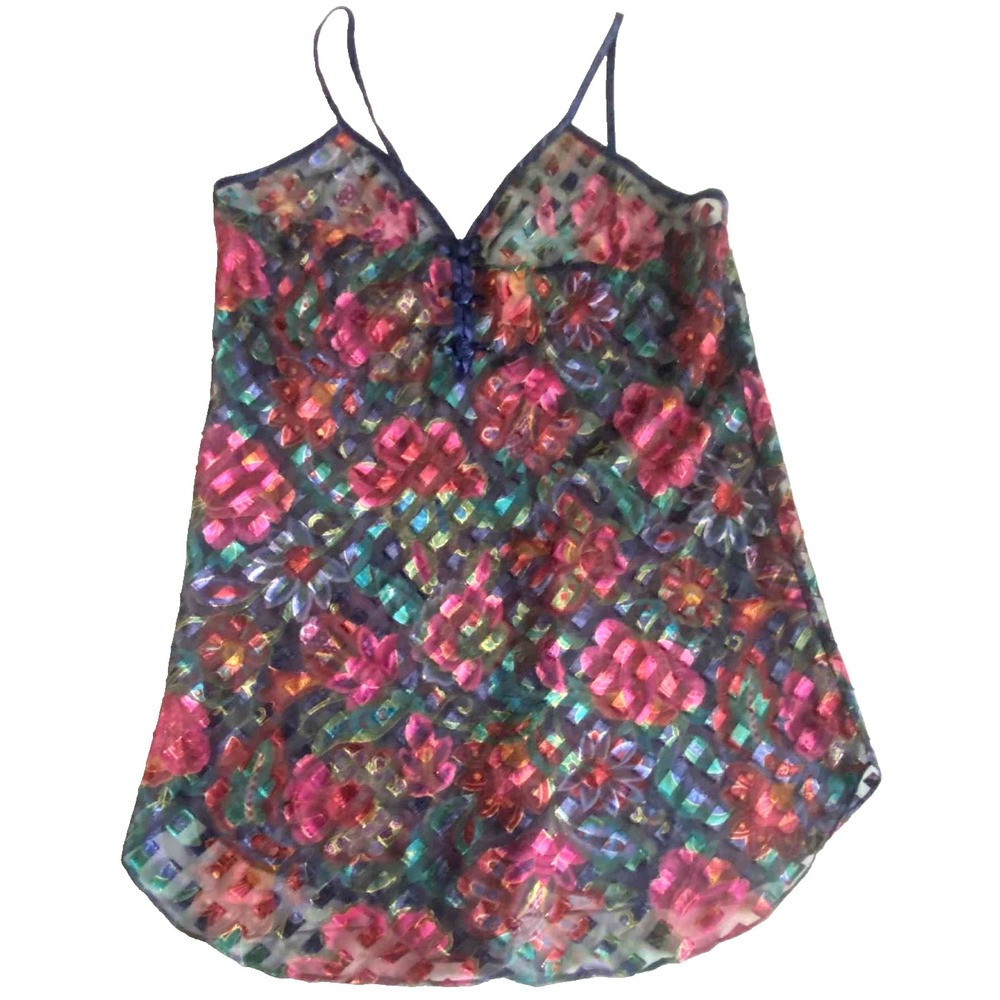 Vintage Inner Most Slip Dress Size large Sheer textured 80s 90s fairy whimsigoth